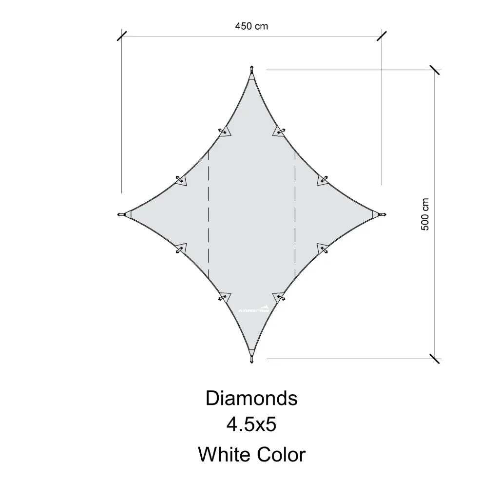 Diamond 4.5x5 สีขาว (210T) 