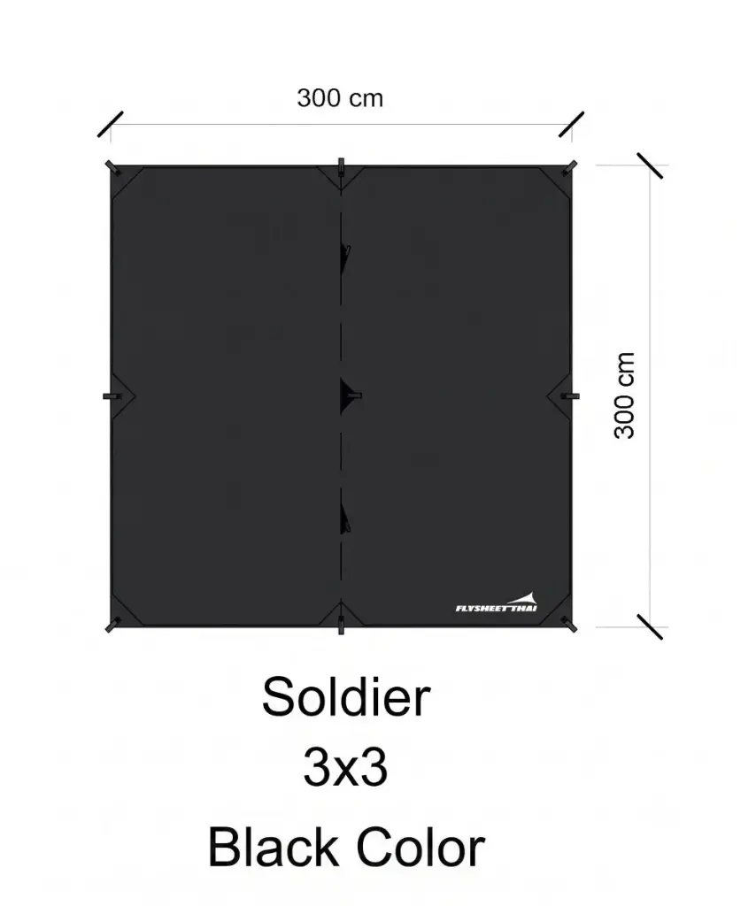 ทาร์ปทหาร 3x3 (210t PU) 