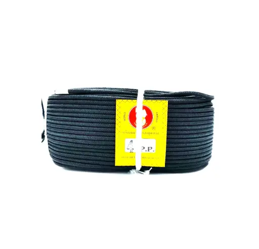 [T,_30050801] เชือกถัก 8 mm สีดำ (ม้วน)