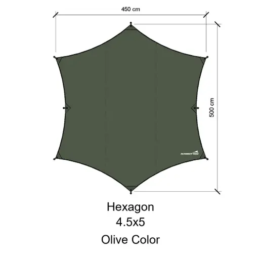 ทาร์ป 4.5x5 Hexagon (70D Coatblack)